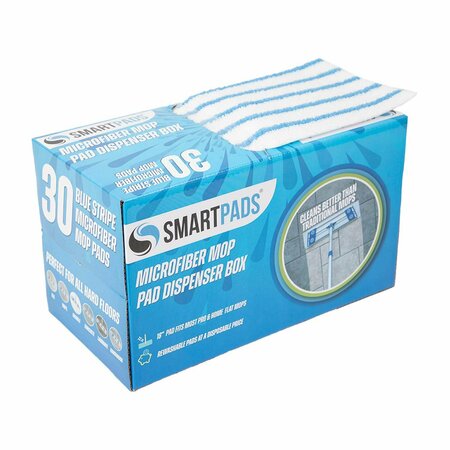 MONARCH BRANDS Smart Reusable Mop Pads - 30/Box - Blue, 30PK PNP901RMP-BL